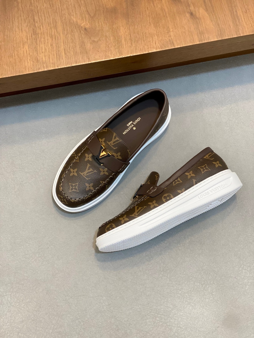 BROWN MONOGRAM LOAFERS