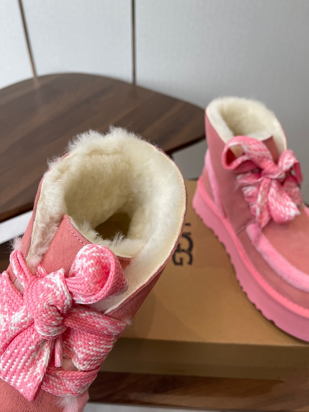 COZY PLATFORM ANKLE BOOTS – PINK