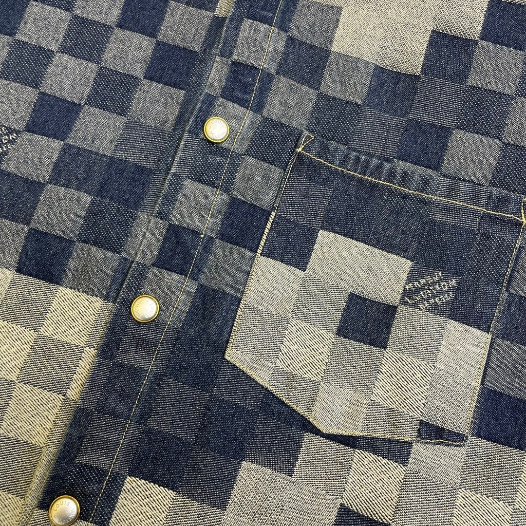 PIXEL CHECK DENIM SET