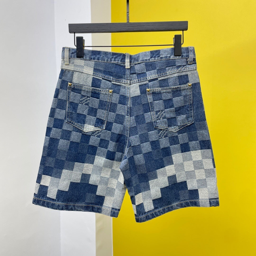 PIXEL CHECK DENIM SET