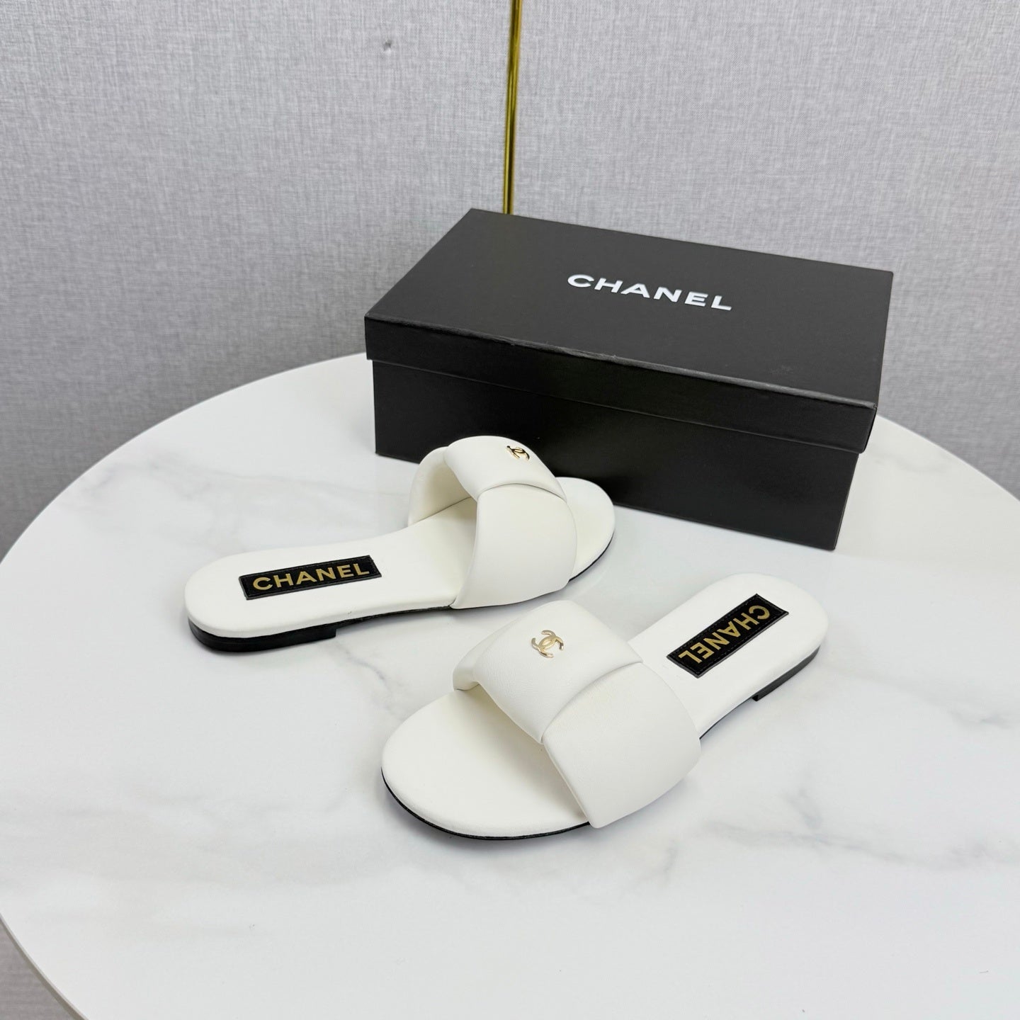 WHITE CASUAL SLIDE SANDALS