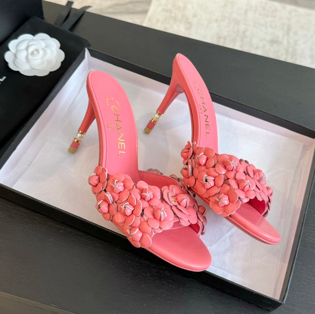 PINK FLORAL HEELS