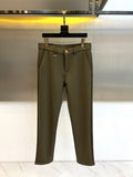 SLIM FIT OLIVE TAILORED TROUSERS