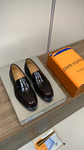 Dunkelbraune Lackleder-Loafer