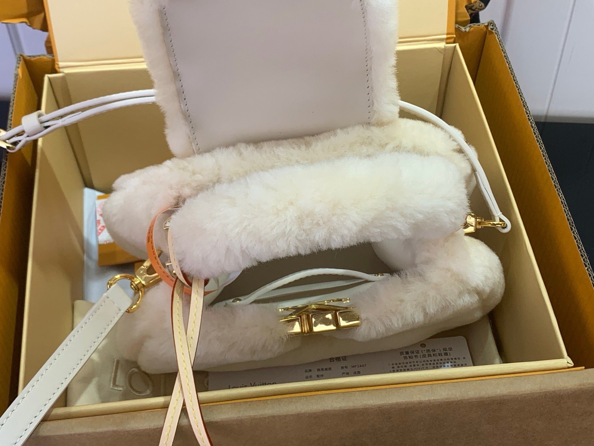 SHEARLING MINI TOP-HANDLE BAG