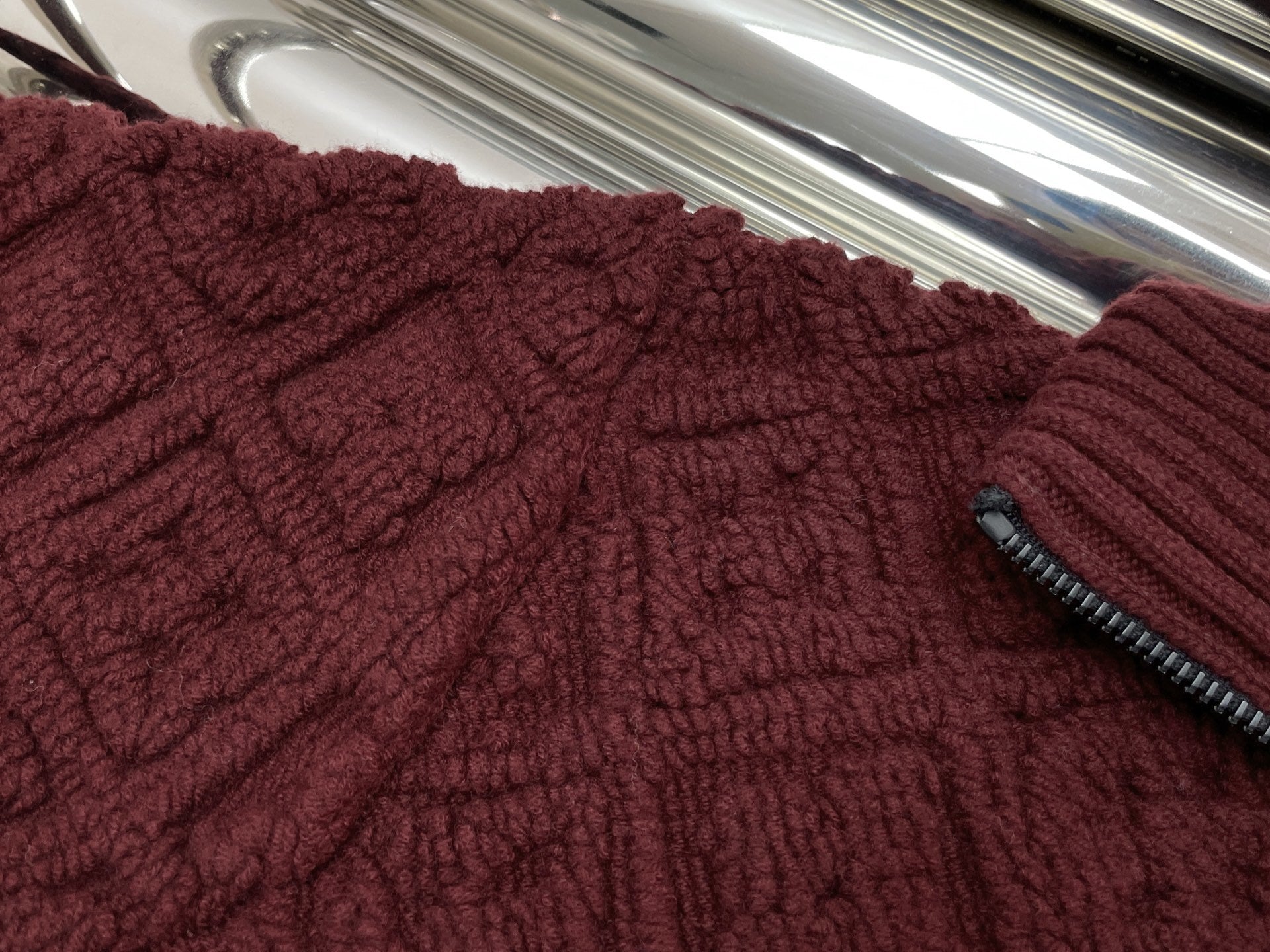 TEXTURED ZIP-UP KNIT JACKET