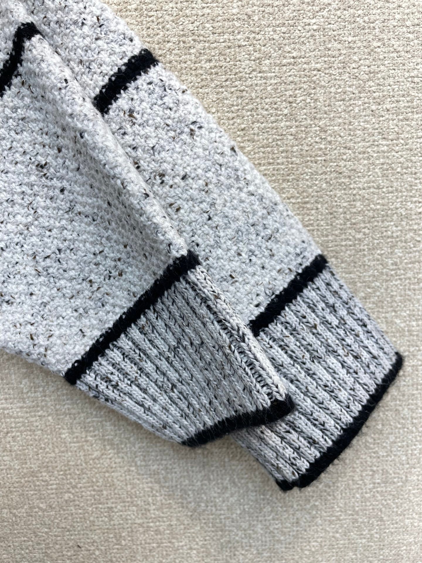 TEXTURED BUTTON-UP KNIT CARDIGAN WITH CONTRAST TRIM