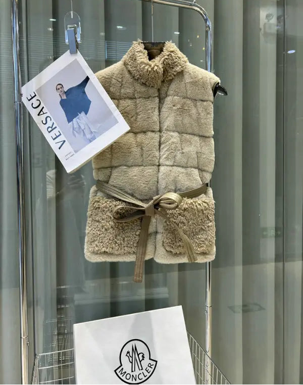 SHERPA BELTED QUILTED VEST