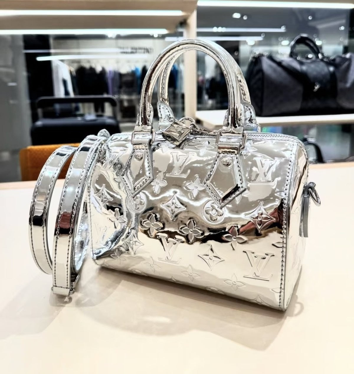 MINI METALLIC TOP HANDLE BAG