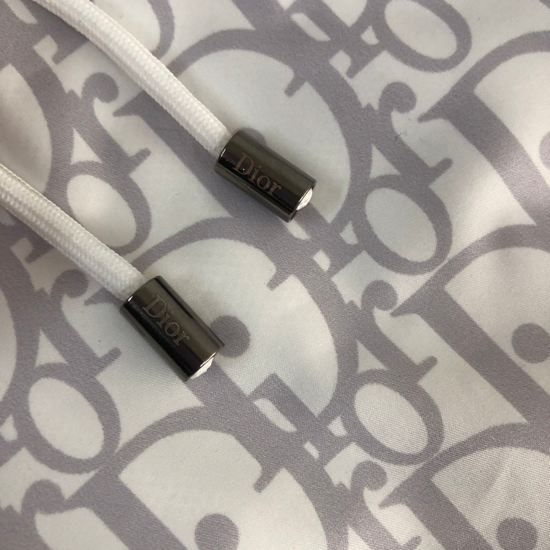MONOGRAM SWIM SHORTS – LIGHT GREY & WHITE