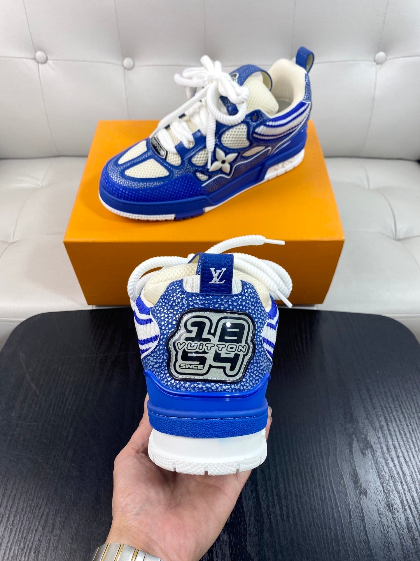 BLAU &amp; CREME CHUNKY SNEAKERS