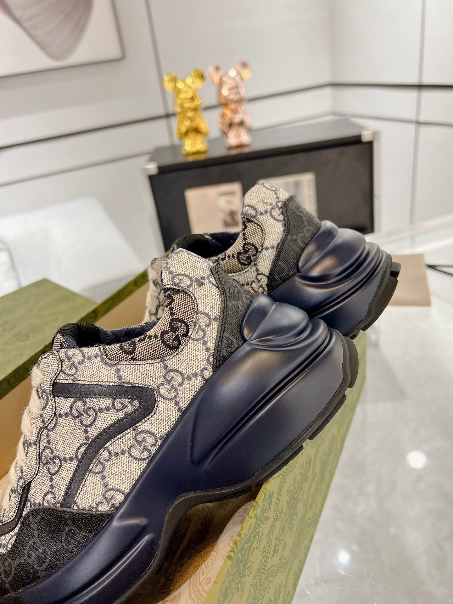 BROWN MONOGRAM CHUNKY SNEAKERS