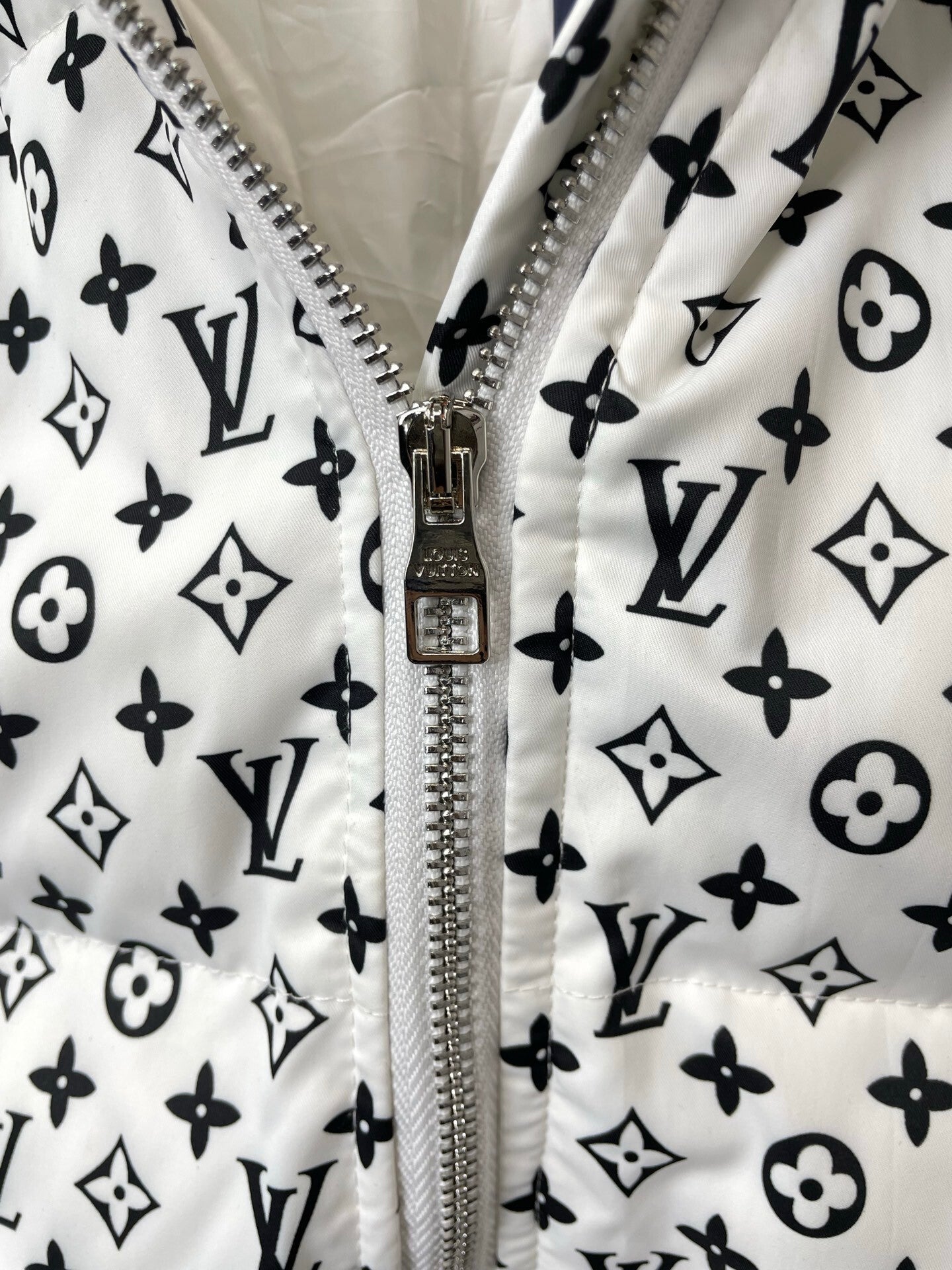 ALL-OVER MONOGRAM PADDED ZIP HOODIE