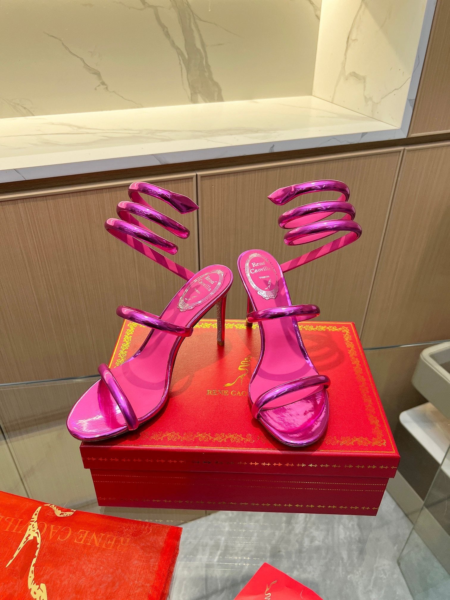 FUCHSIA CHROME HEELS