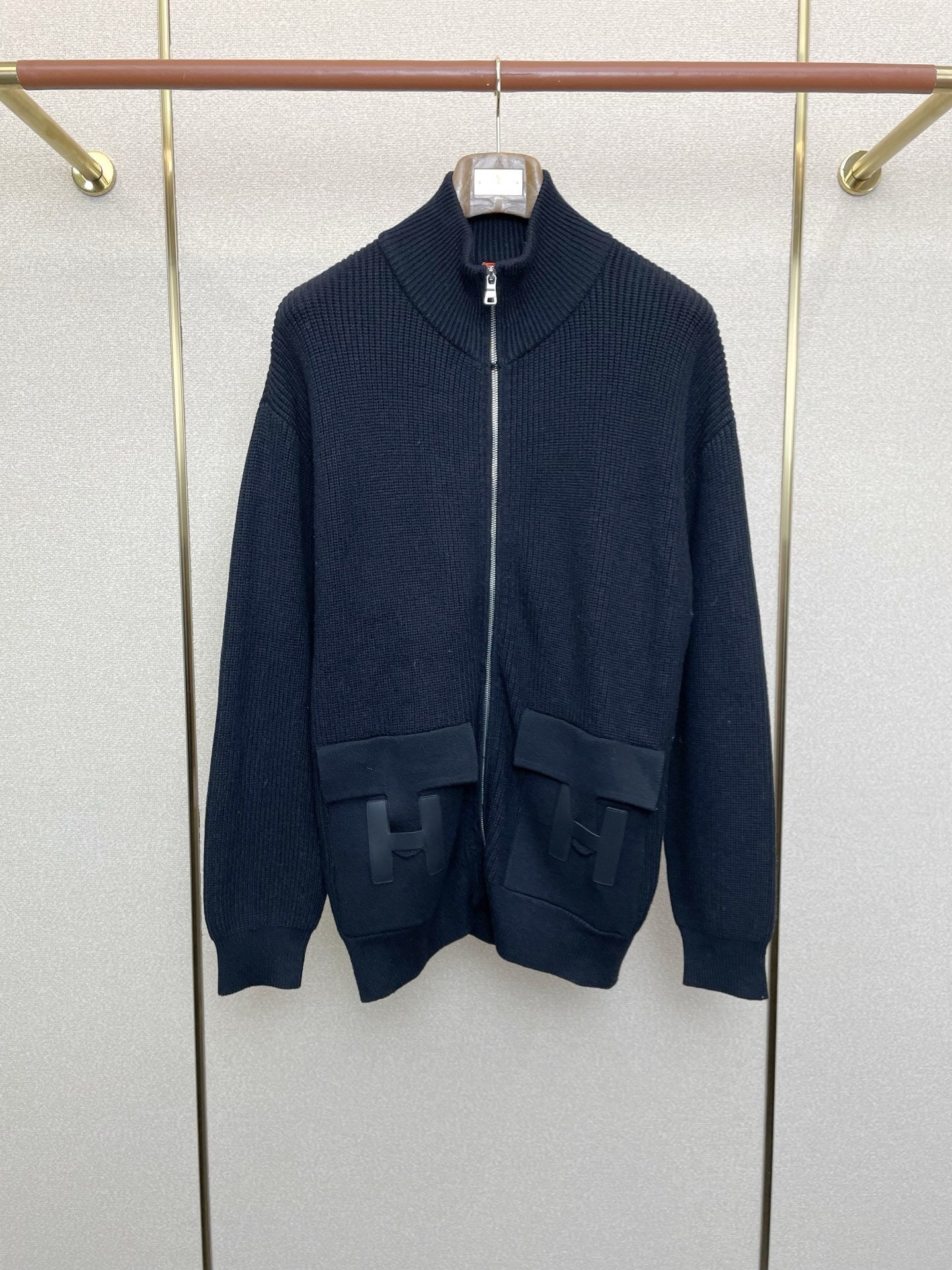 FULL ZIP KNIT JACKET WITH FRONT POCKETS