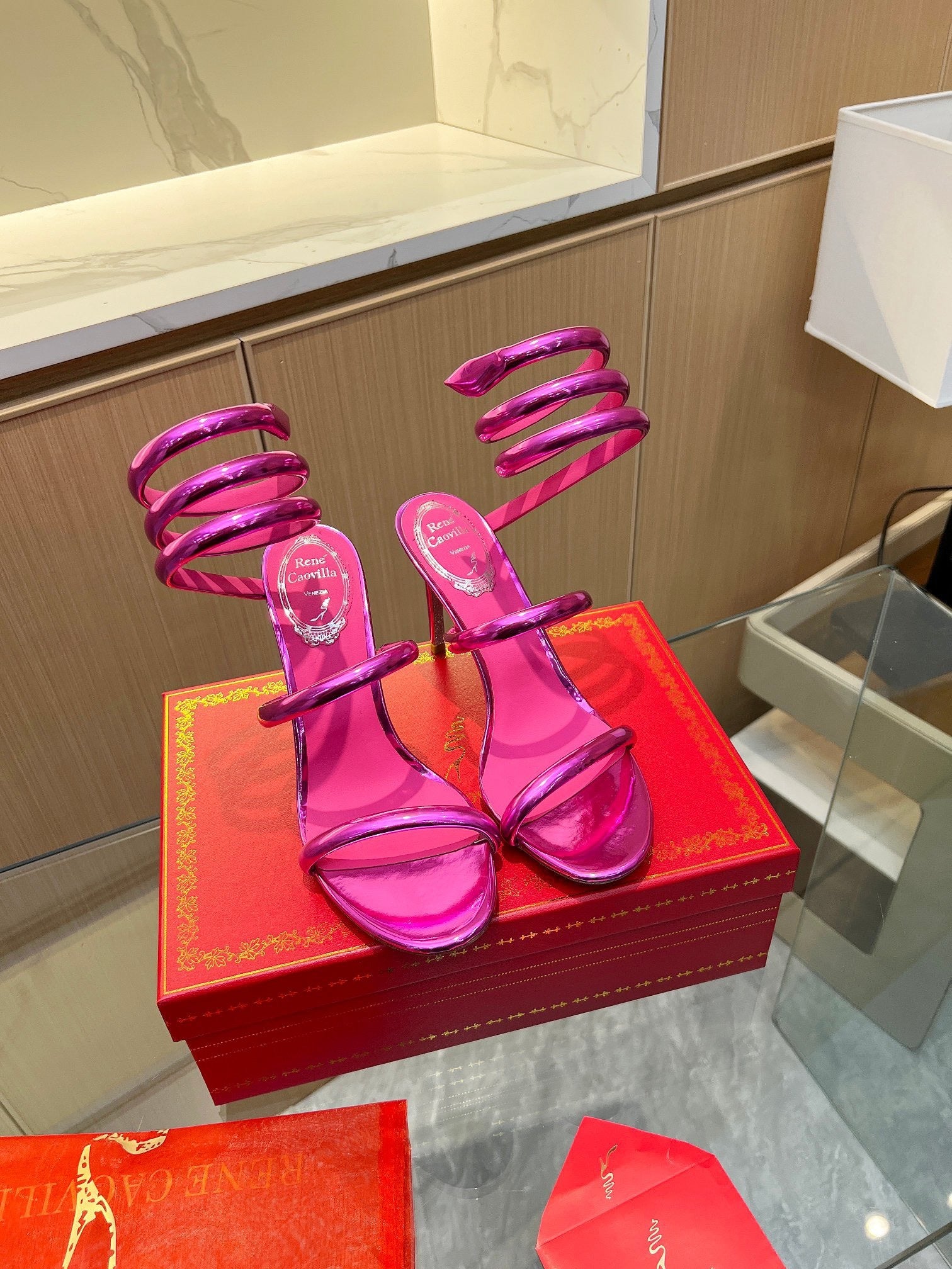 FUCHSIA CHROME HEELS