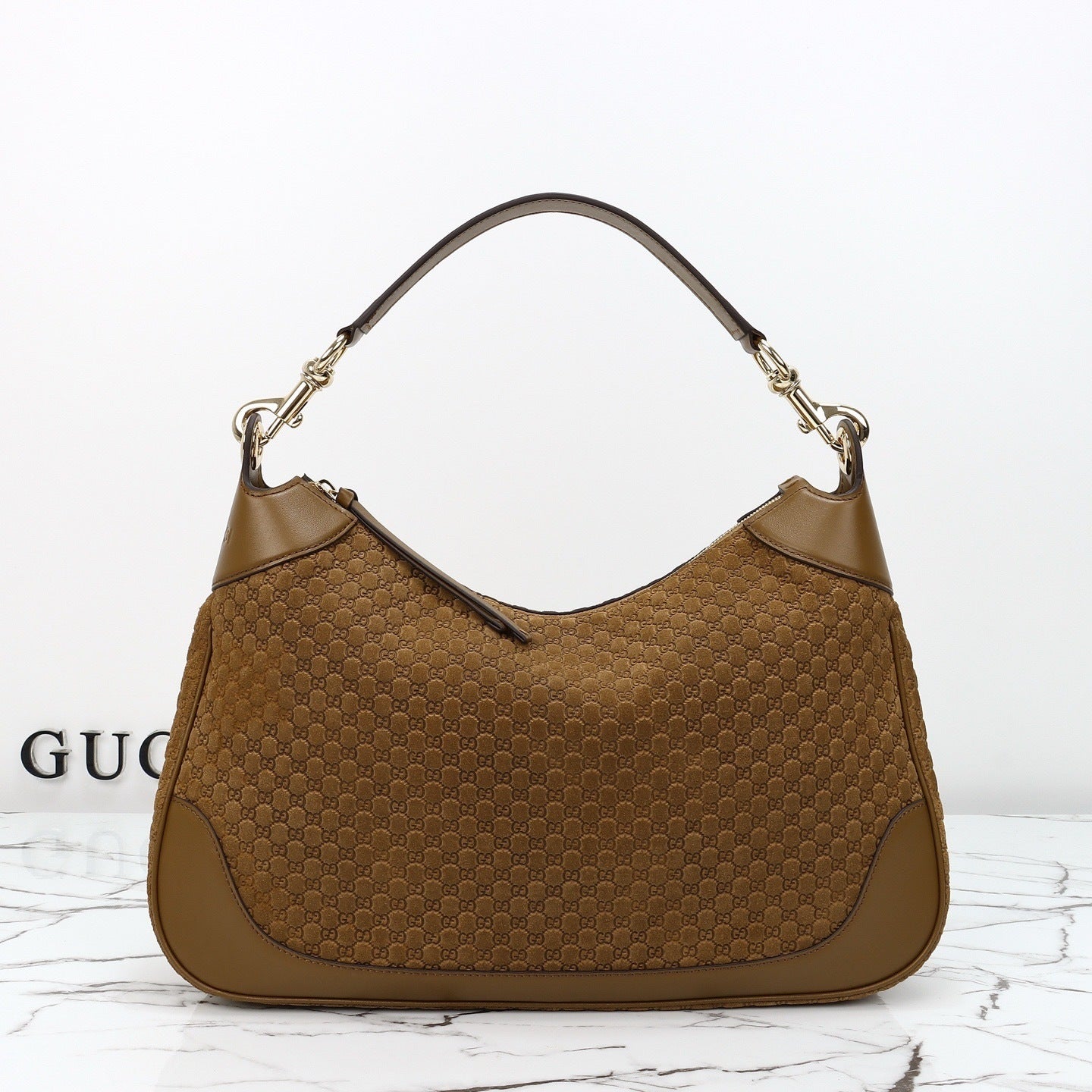 MONOGRAM SUEDE HOBO SHOULDER BAG