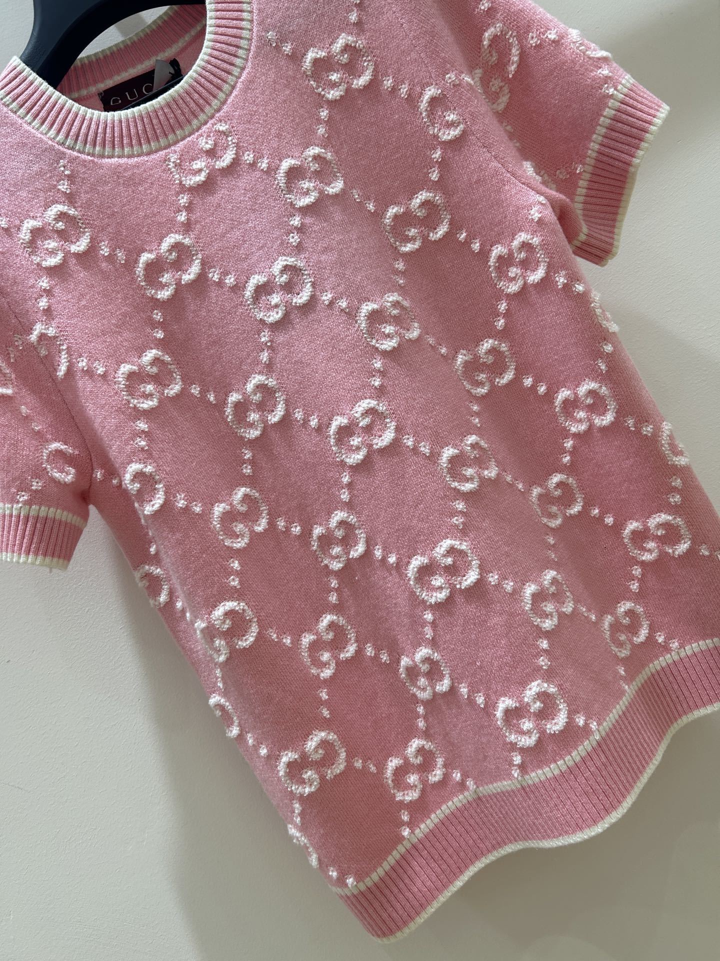 PINK MONOGRAM KNIT TOP