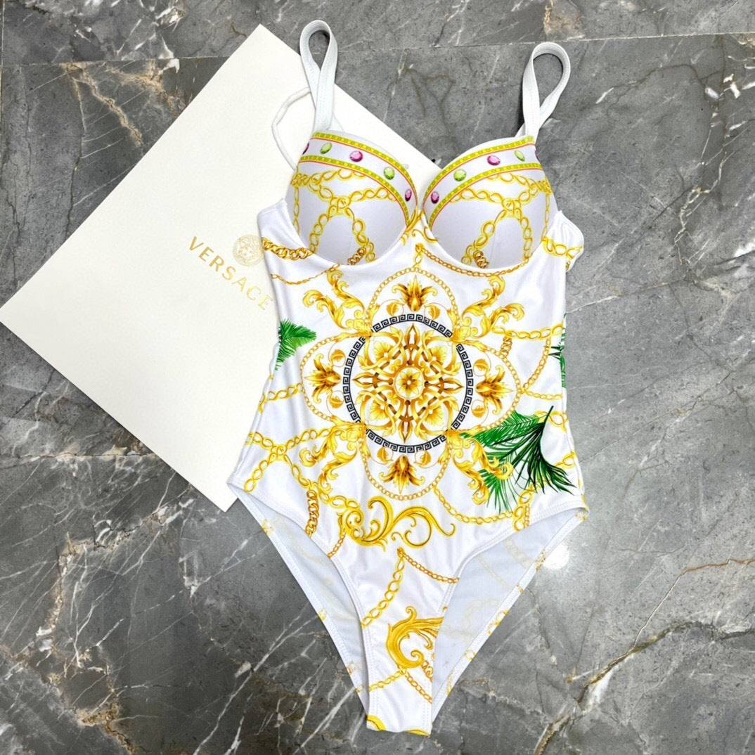 LUXE BAROQUE PRINT ONE-PIECE WITH SARONG