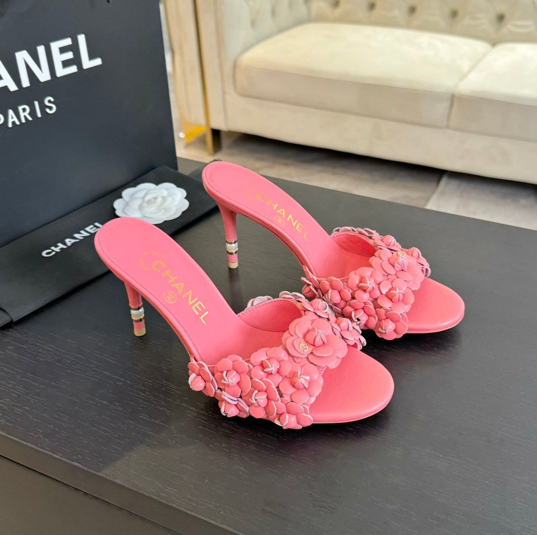 PINK FLORAL HEELS