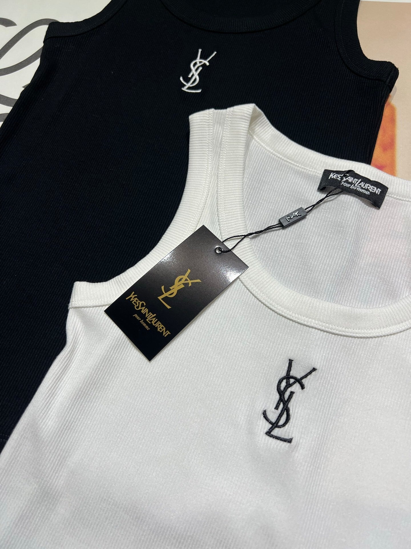 LOGO RIBBED SLEEVELESS TANK TOP