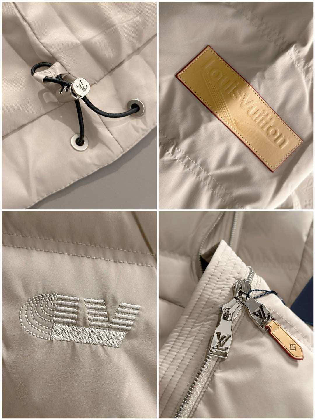 CREAM PADDED PUFFER JACKET WITH HOOD