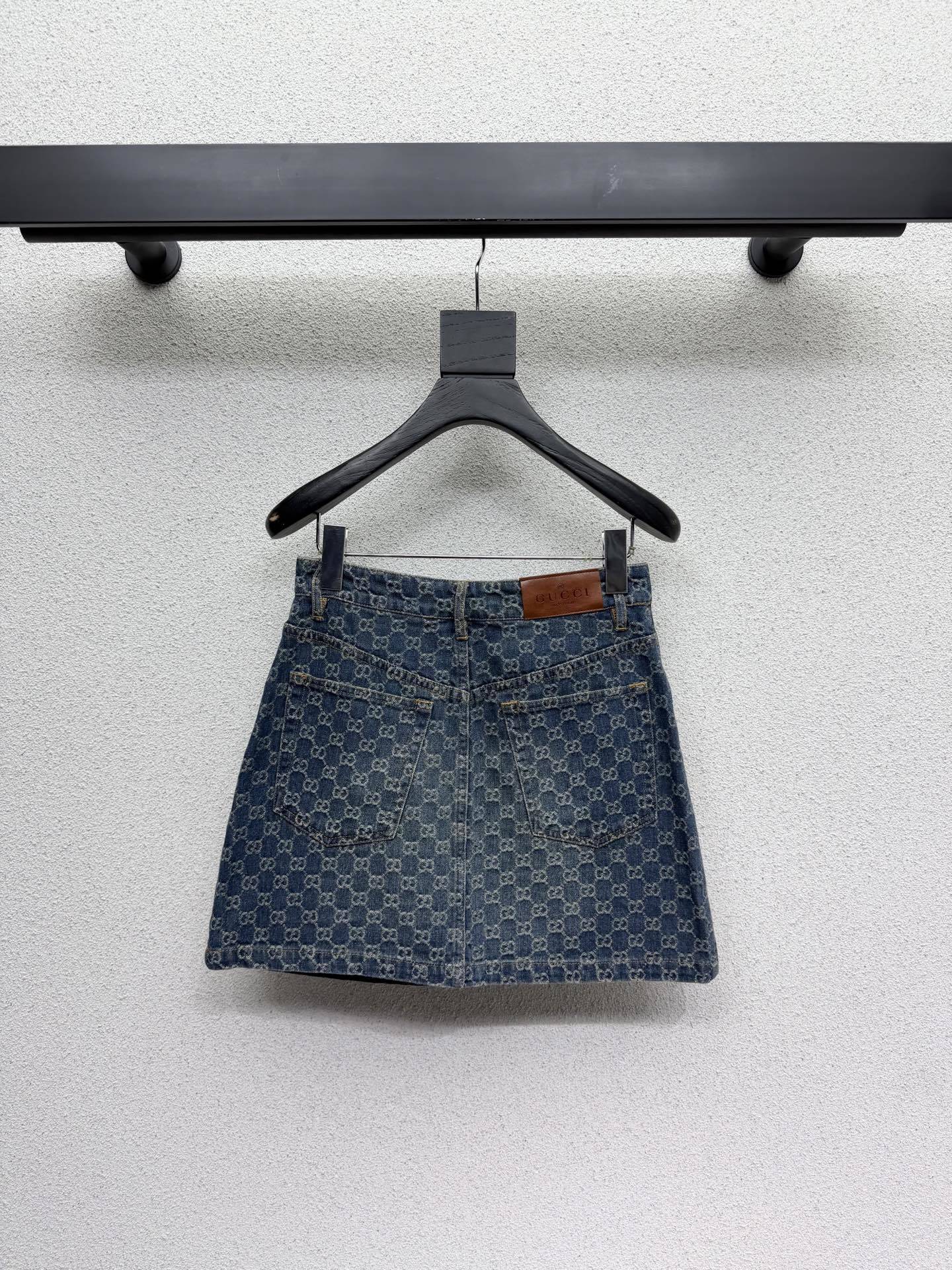 BLUE MONOGRAM DENIM MINI SKIRT