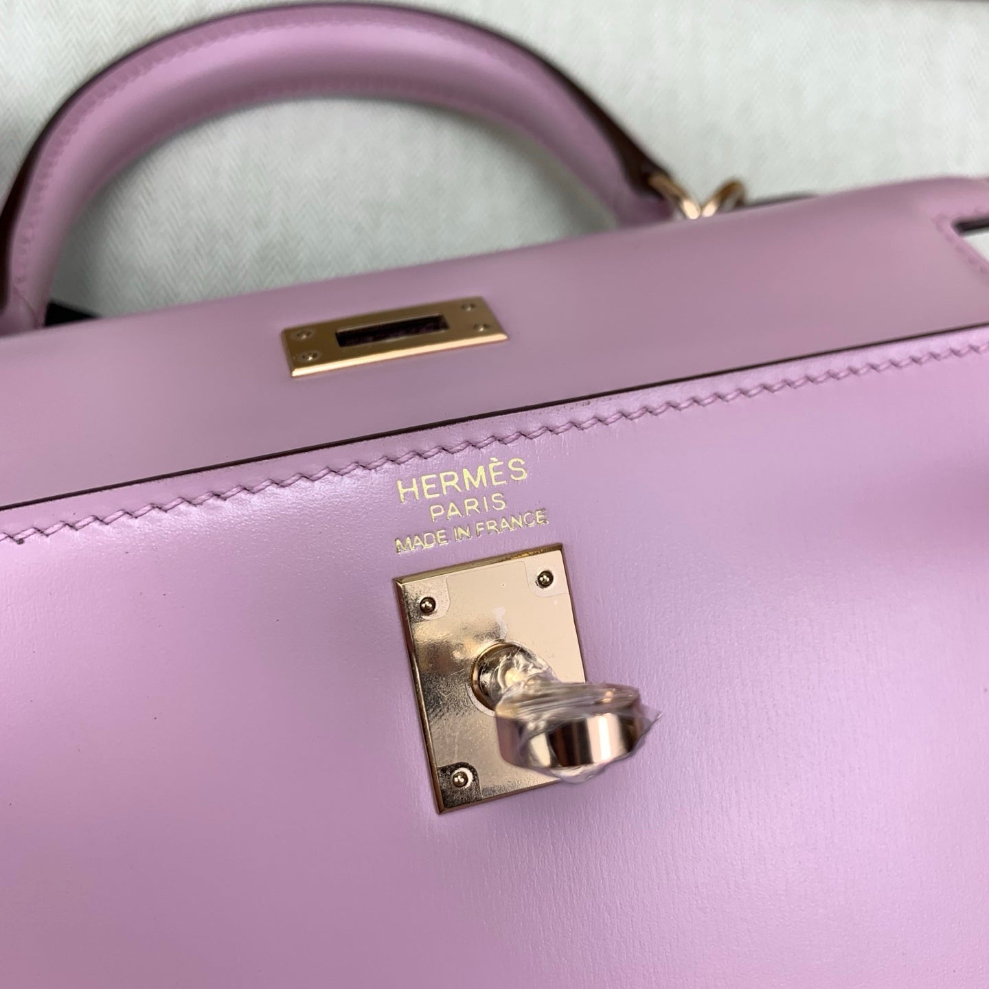 LUXURY BLUSH PINK LEATHER TOP HANDLE MINI HANDBAG WITH GOLD HARDWARE
