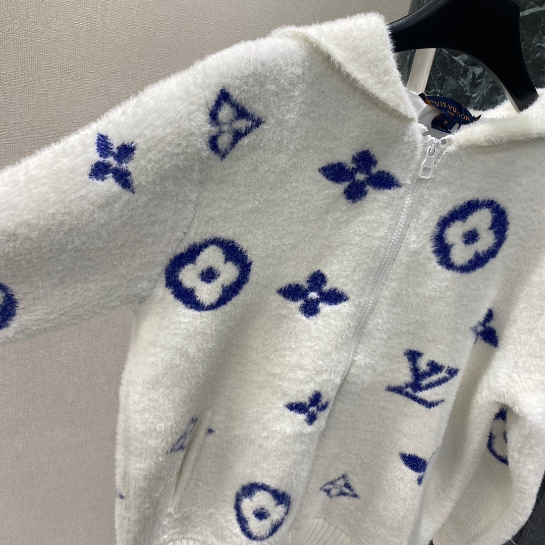 HOODED ZIP-UP KNIT JACKET