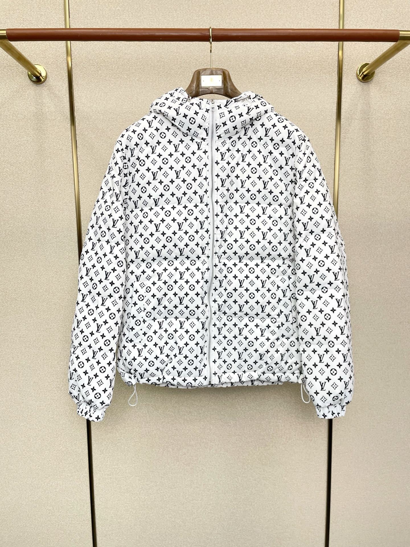 ALL-OVER MONOGRAM PADDED ZIP HOODIE