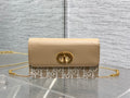 BEIGE MONOGRAM CHAIN WALLET BAG