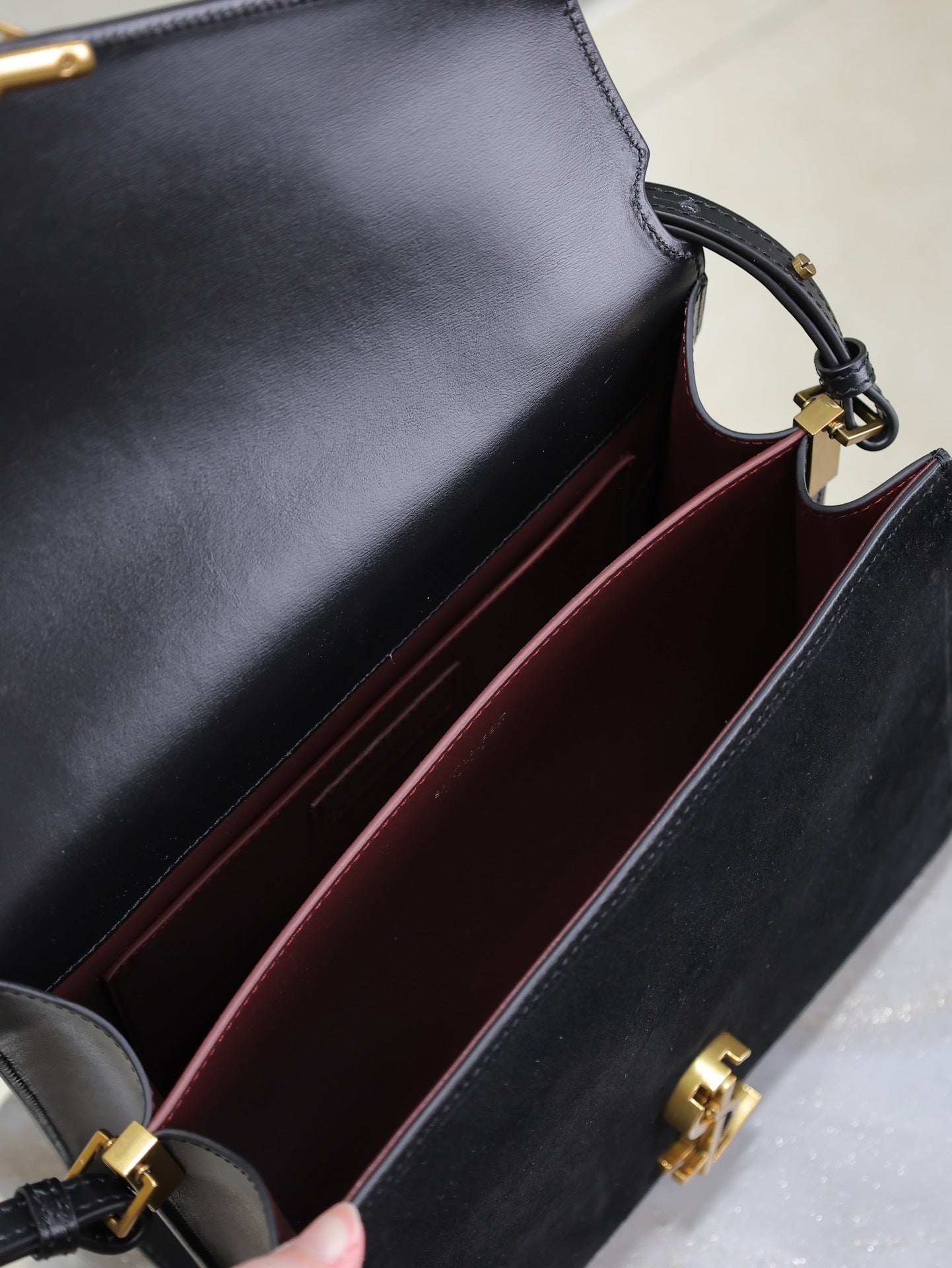 STRUCTURED TOP-HANDLE ENVELOPE BAG