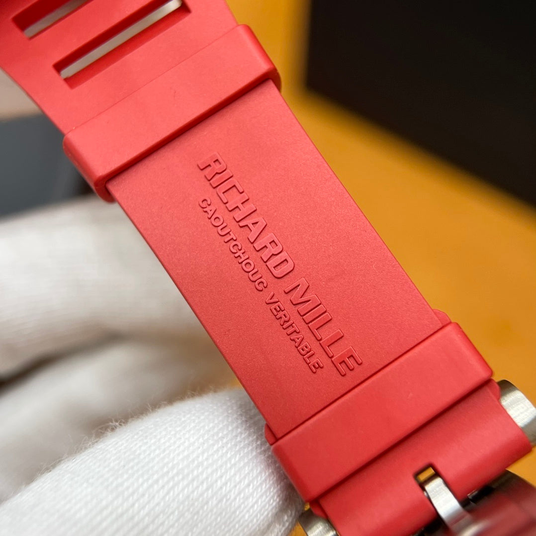 SKELETON SPORT LUXURY RED STRAP WATCH