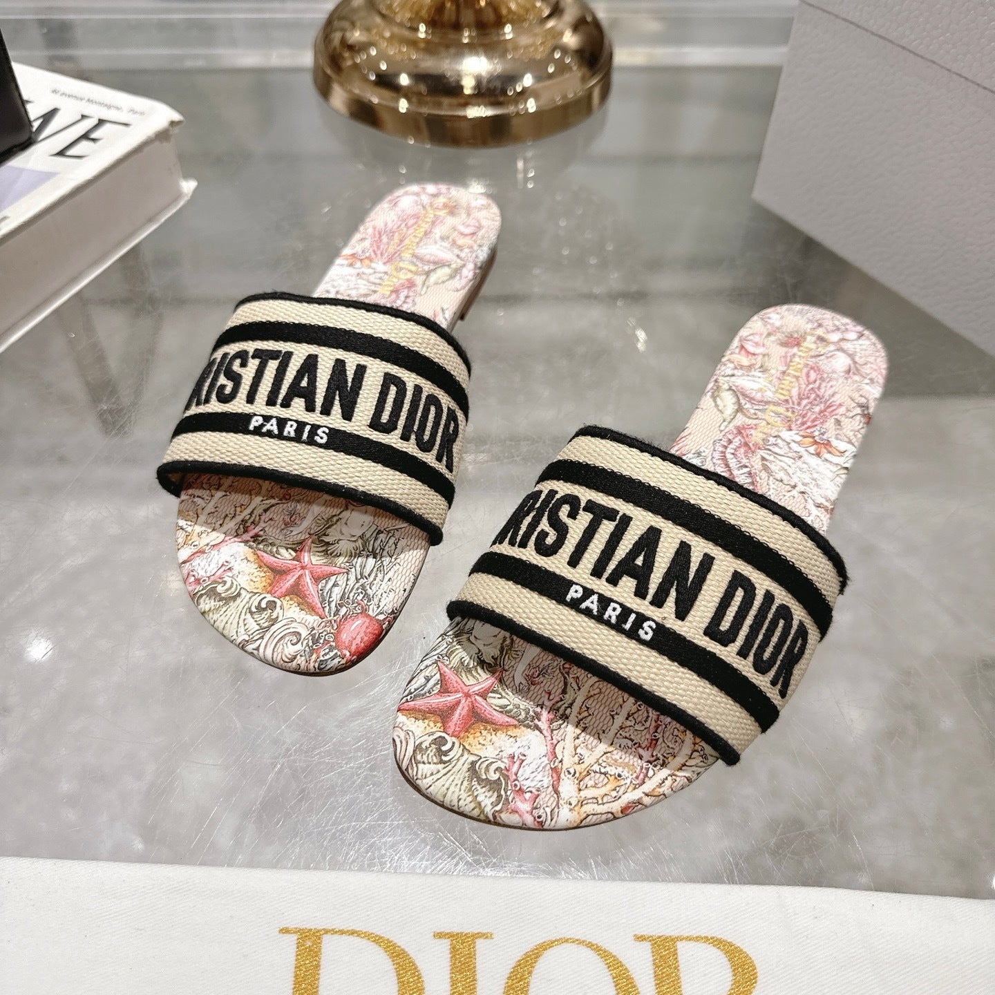 OCEAN PRINT LOGO FLAT SLIDES – MULTICOLOR