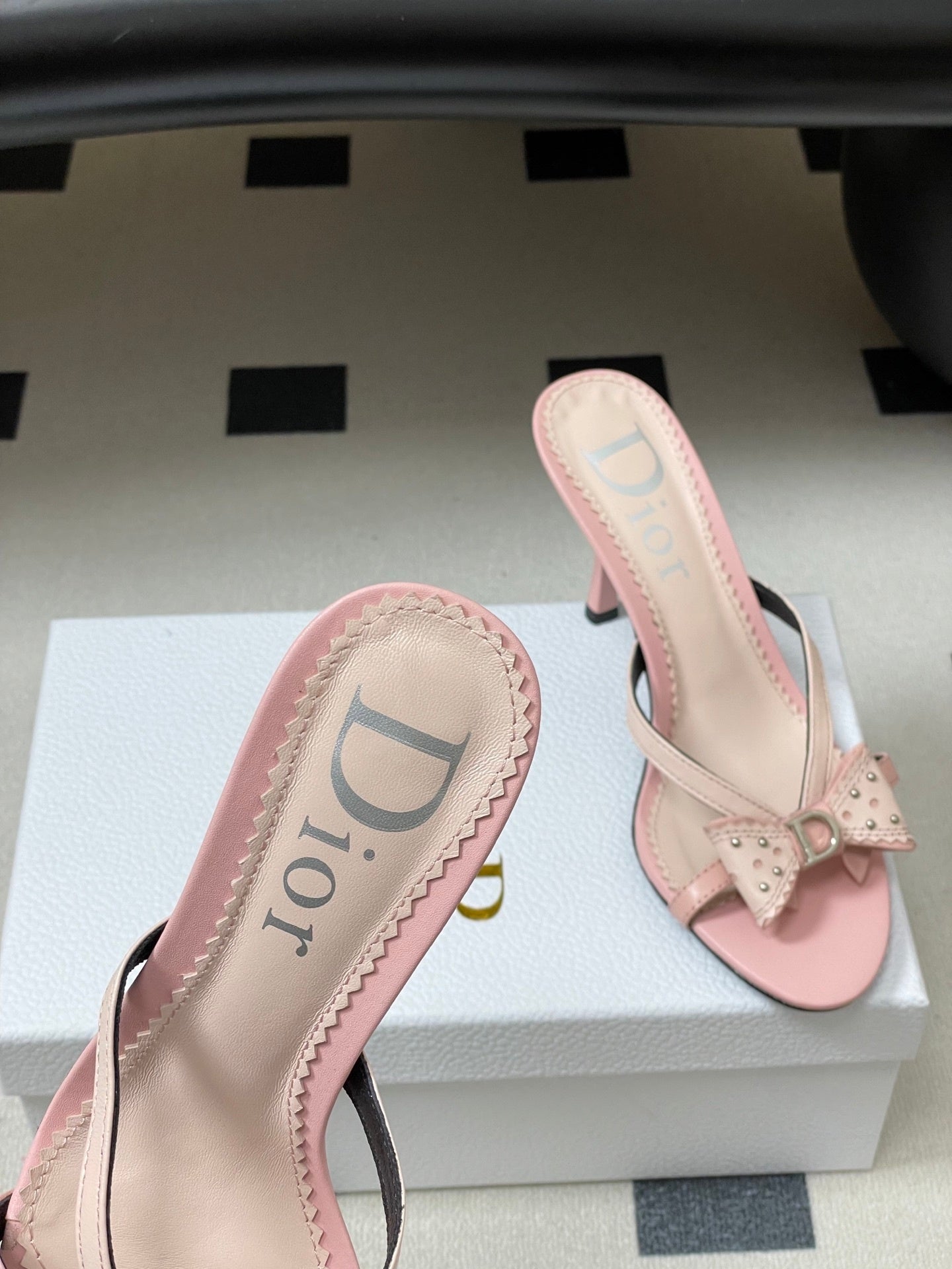 BLUSH PINK BOW DETAIL STRAP STILETTO SANDALS