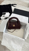Women's Burgundy Quilted Top Handle Crossbody Bag