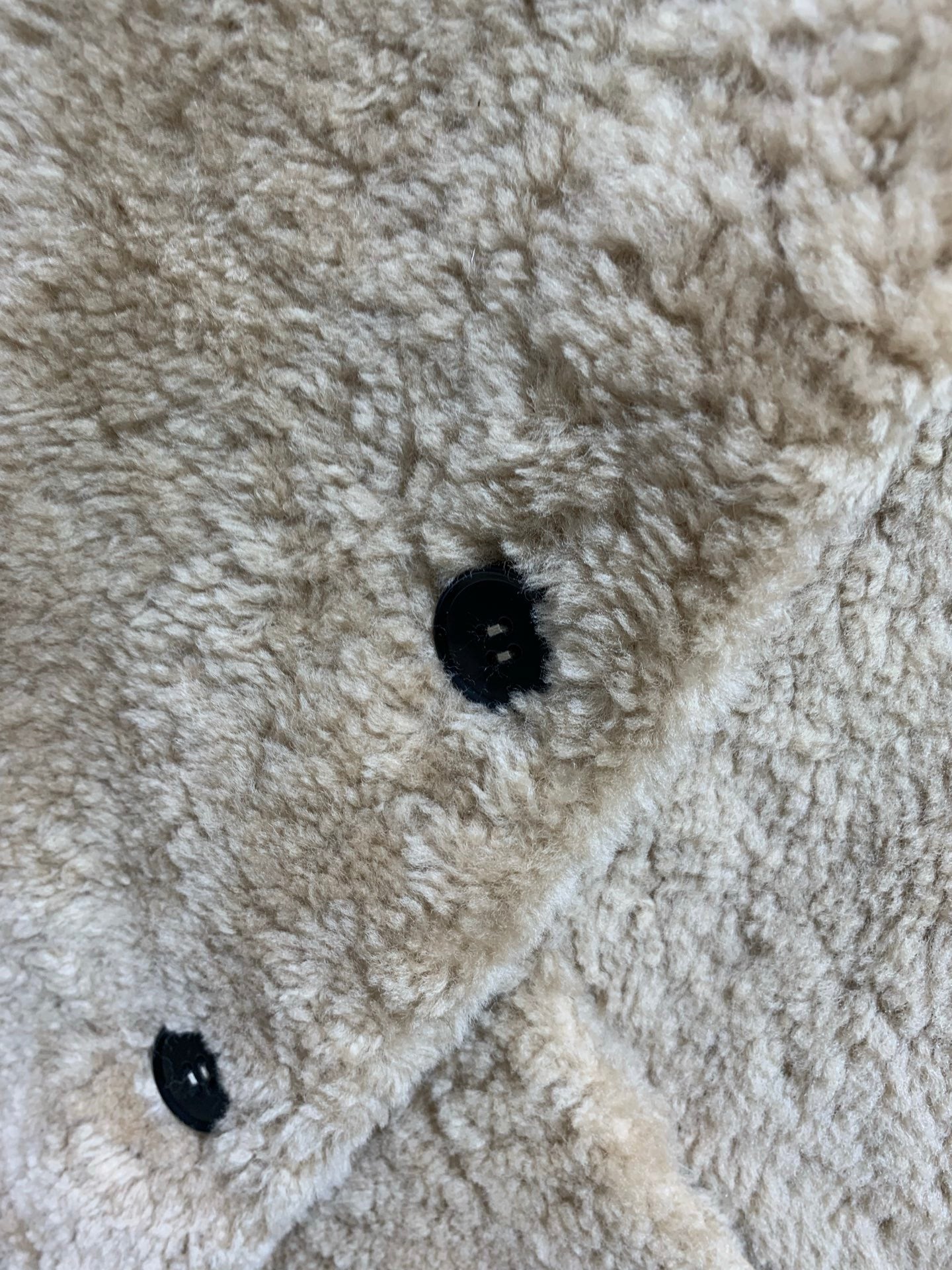 NATURAL SHEARLING JACKET IN BEIGE WITH STAND COLLAR