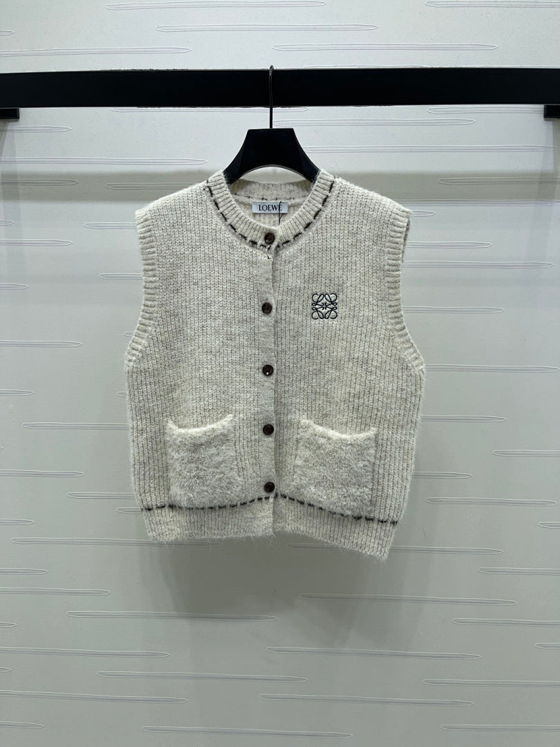 BUTTON FRONT KNIT VEST
