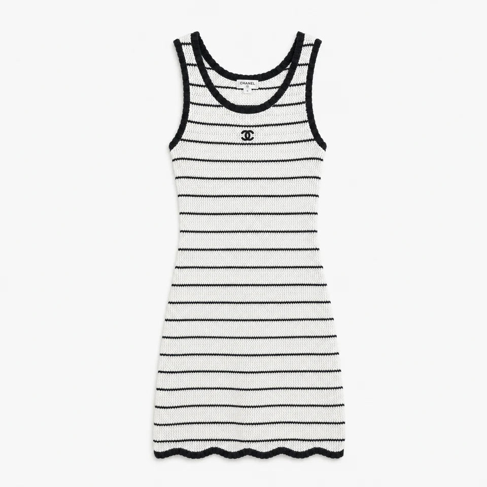 CLASSIC STRIPED KNIT MINI DRESS