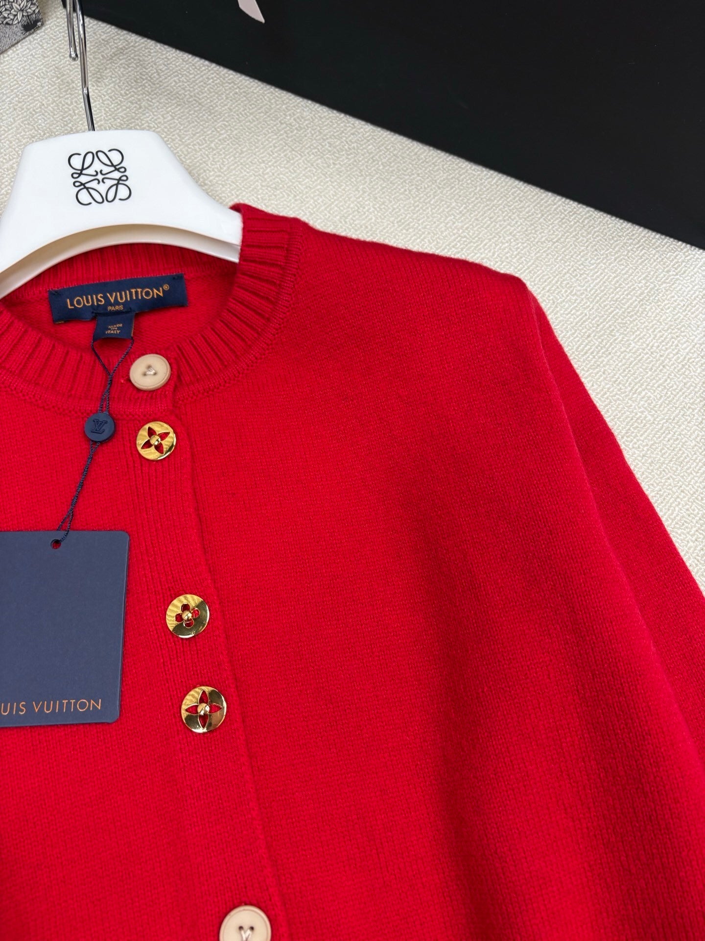 CROPPED KNIT CARDIGAN WITH DECORATIVE BUTTON FRONT