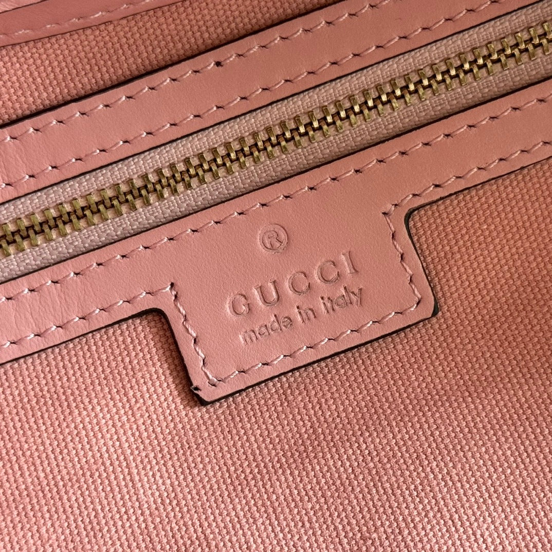 BLUSH PINK EMBOSSED LEATHER MINI TOTE SHOULDER BAG WITH GOLD HARDWARE