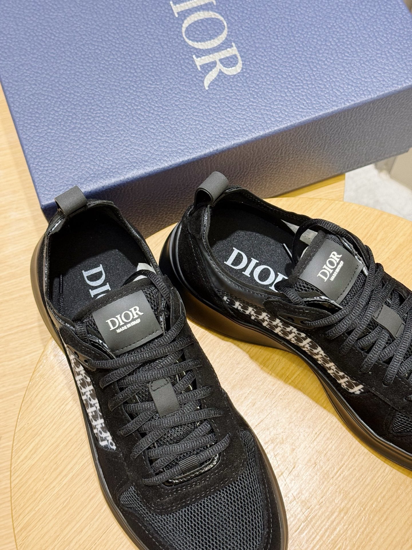 BLACK MONOGRAM PANEL SPORT SNEAKERS