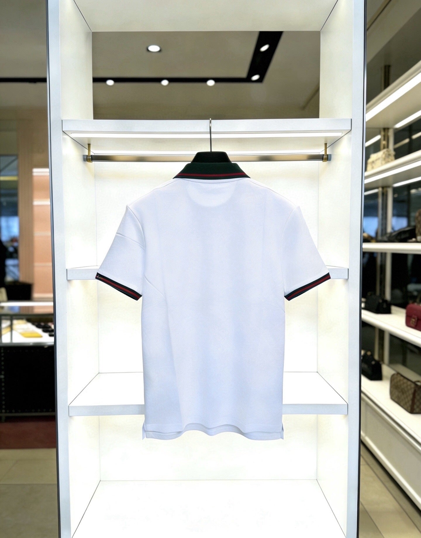 CLASSIC STRIPE COLLAR POLO SHIRT WITH SIGNATURE TRIM