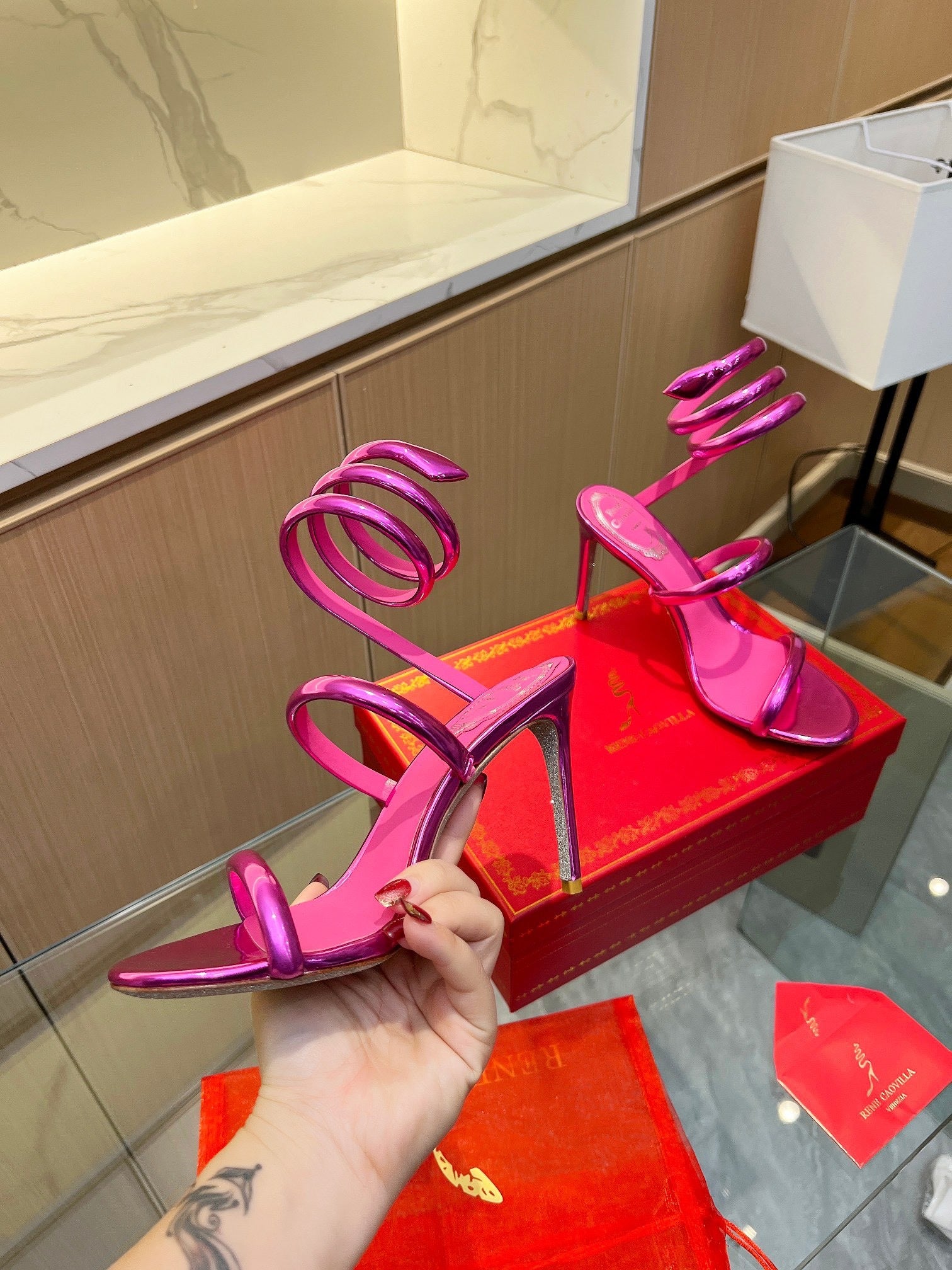 FUCHSIA CHROME HEELS
