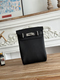 STRUCTURED LEATHER LOCK CROSSBODY BAG