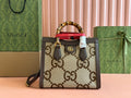 LUXURY BAMBOO HANDLE MONOGRAM MINI TOTE BAG