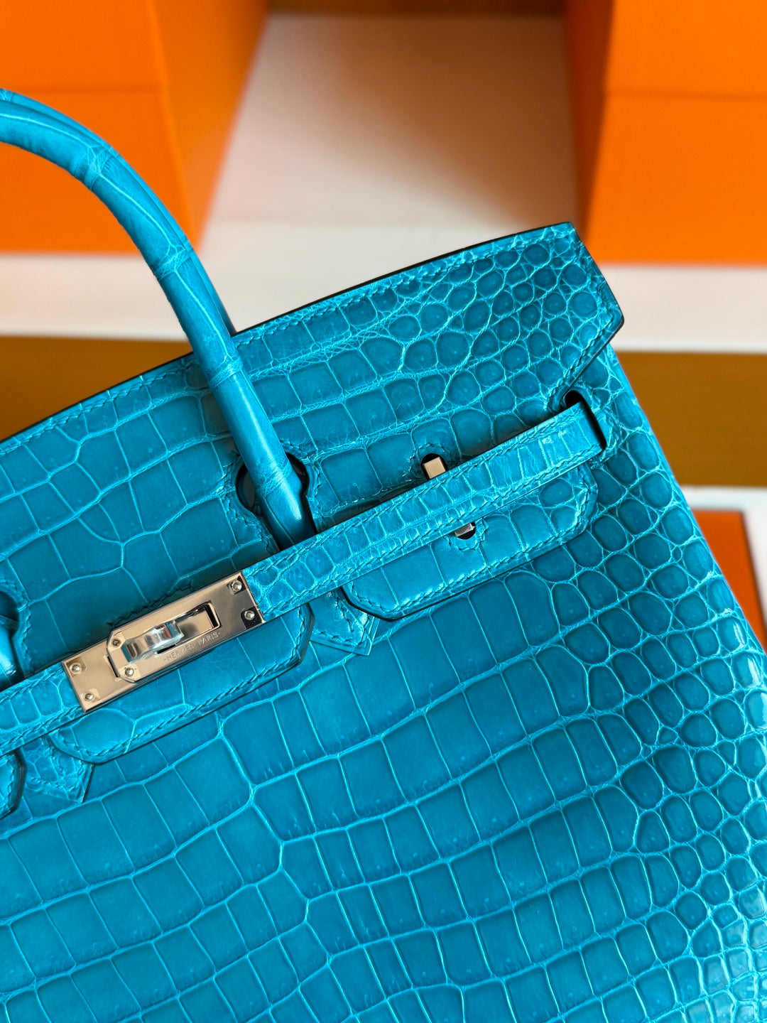 TURQUOISE CROC BIRKIN