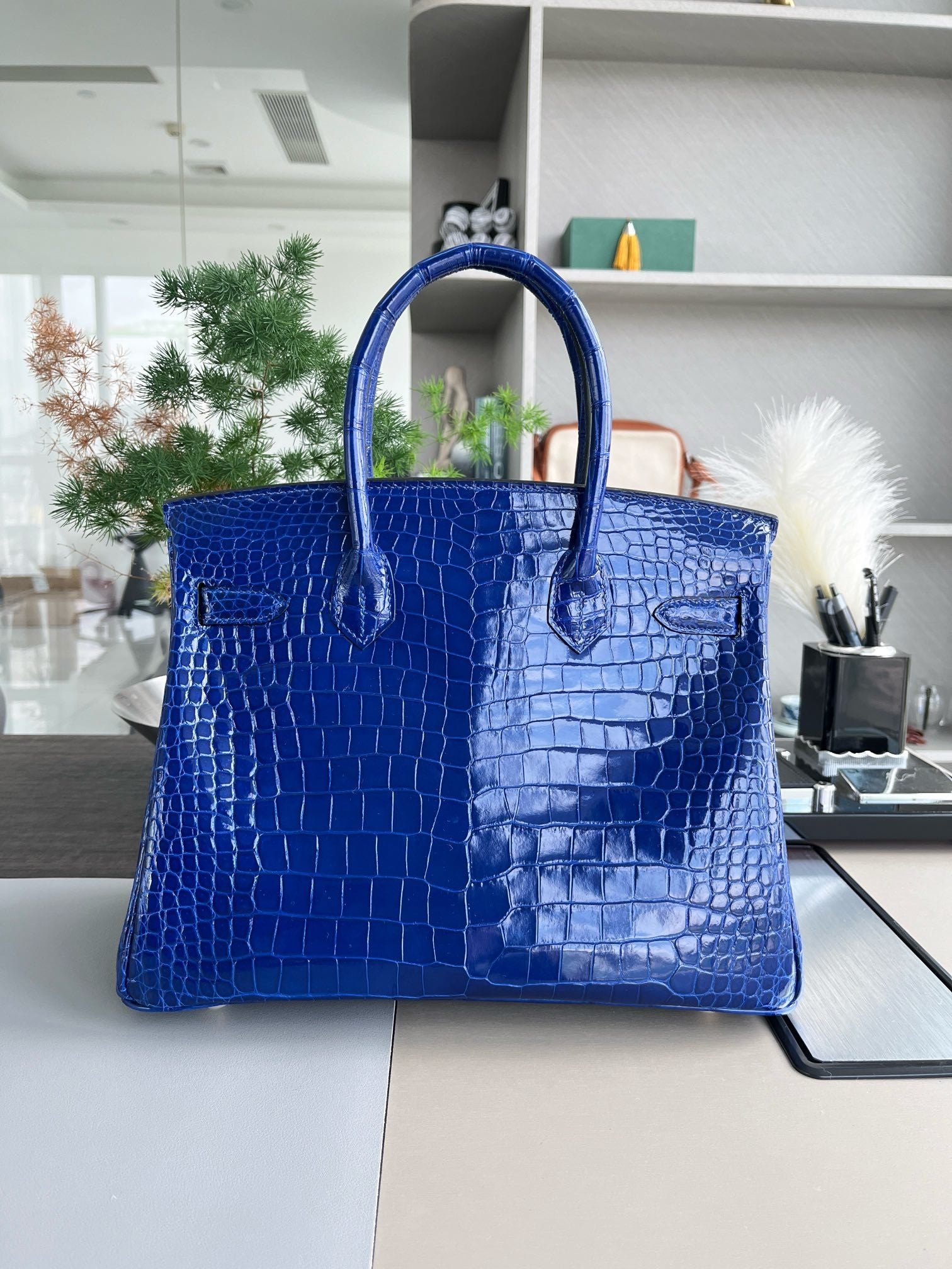 SAPPHIRE CROC BIRKIN