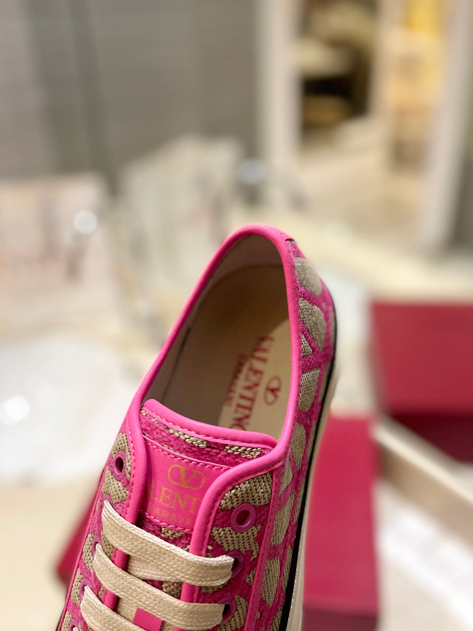 PINK MONOGRAM LOW-TOP SNEAKERS