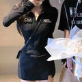 ZIP-UP RIBBED MINI DRESS